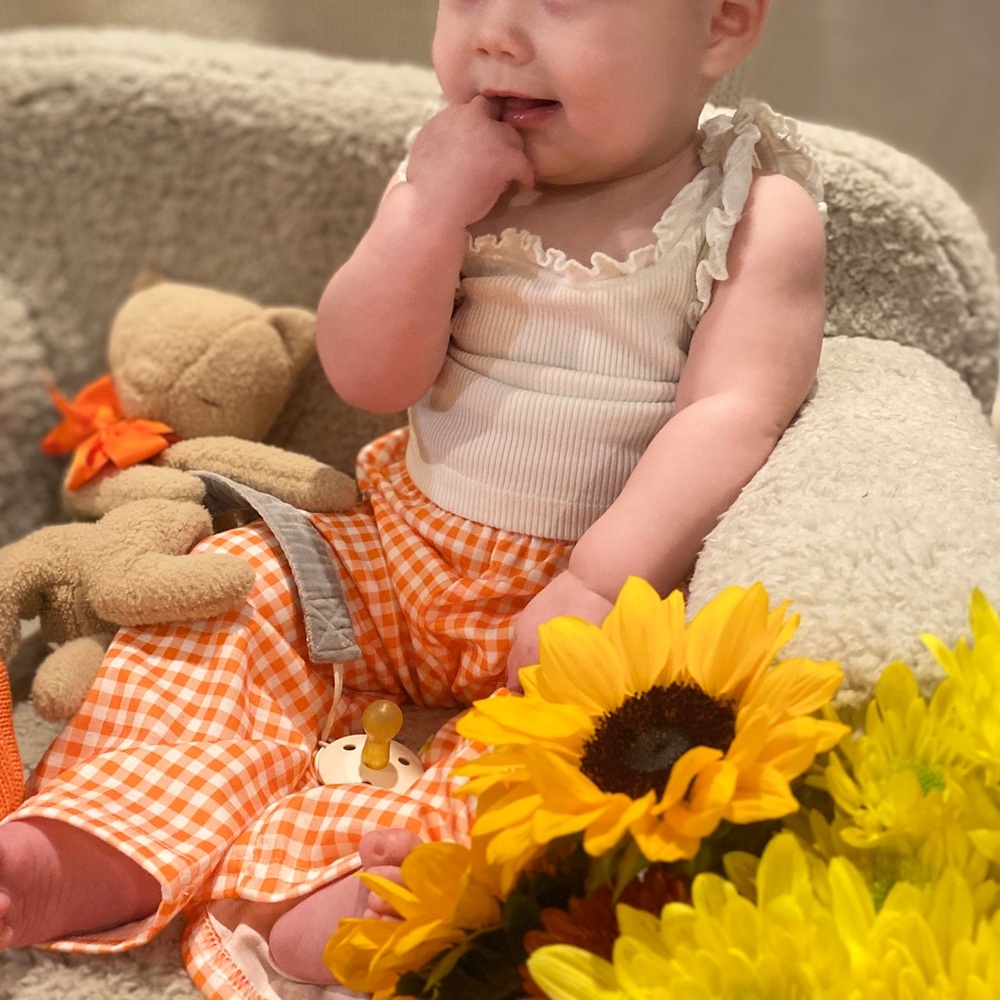 Orange gingham wide leg pants 🎃